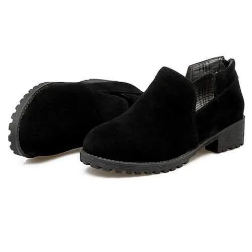 Women Shoes Comfortable Casual Slip On Zipper Loafers Loafers With No Heel