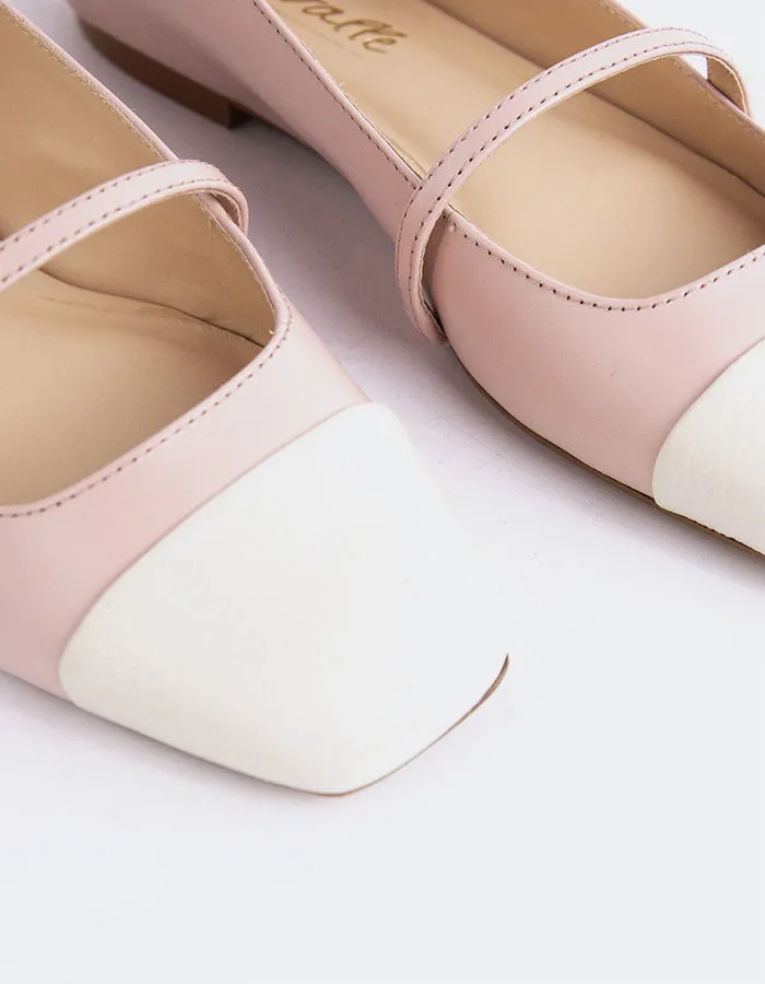 Yarrow Off Wht.Pink Leather Top Running Shoes For Flat Feet