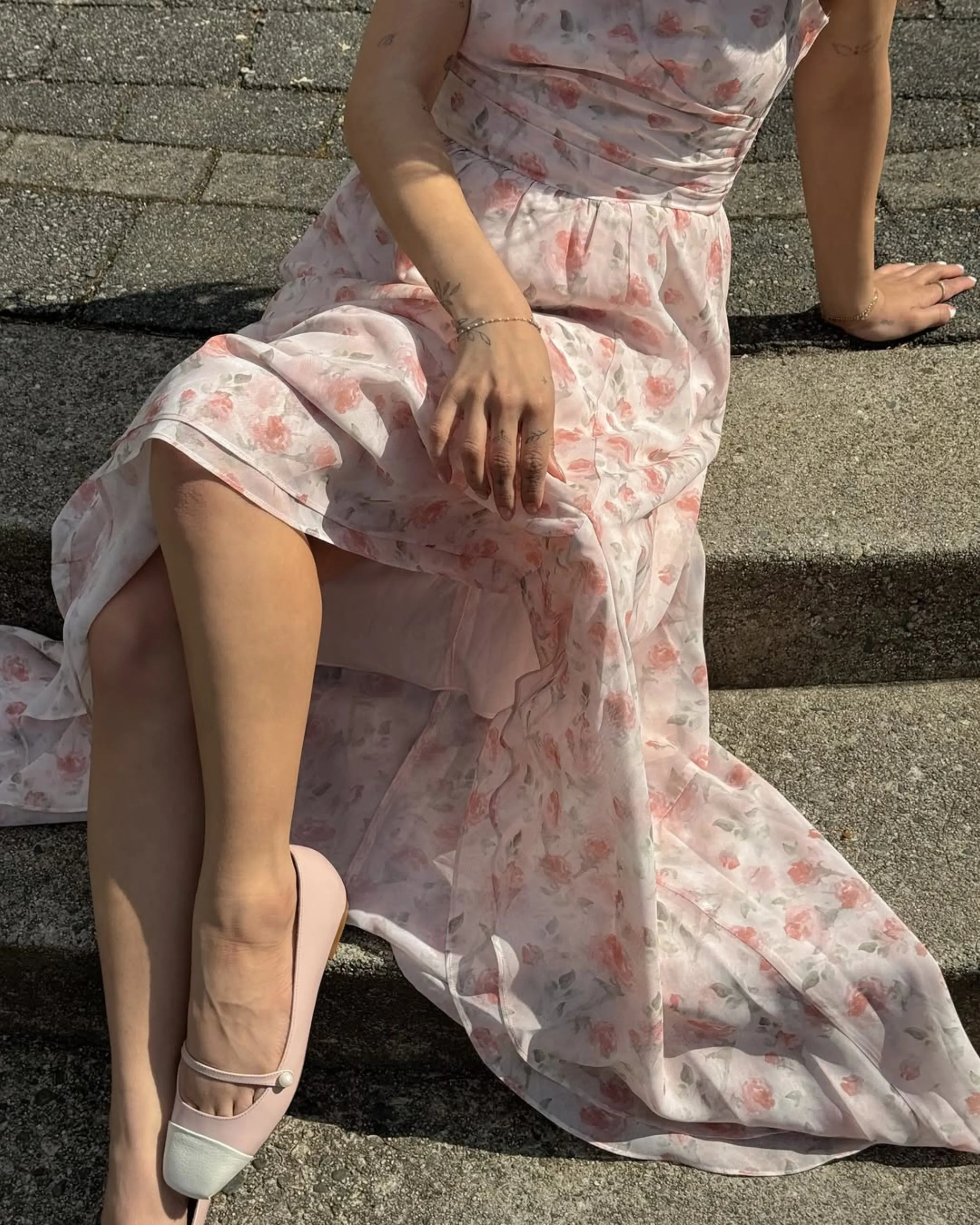 Yarrow Off Wht.Pink Leather Flat Velvet Shoes