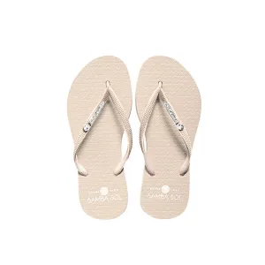 Flip Flops With Pearls Samba Sol Women's Swarovski Crystal Collection Flip Flops - Cream Crystal