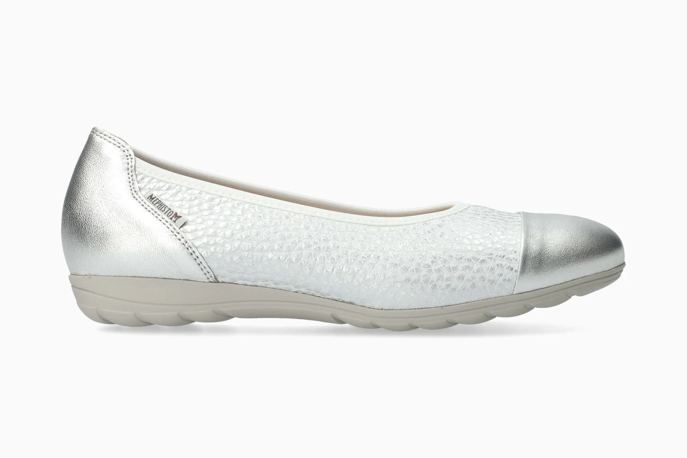 Erika - Silver Driving Flats Shoes
