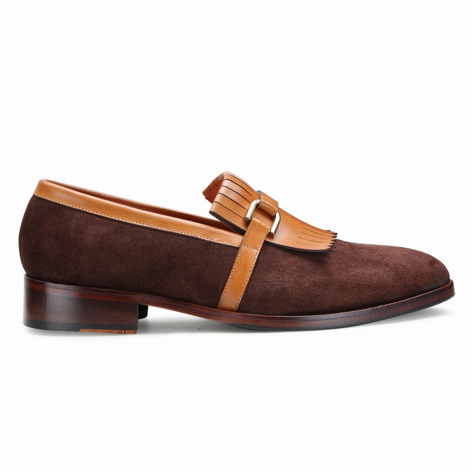 Escaro Royale Madison Buckled Kiltie Loafers in Brown