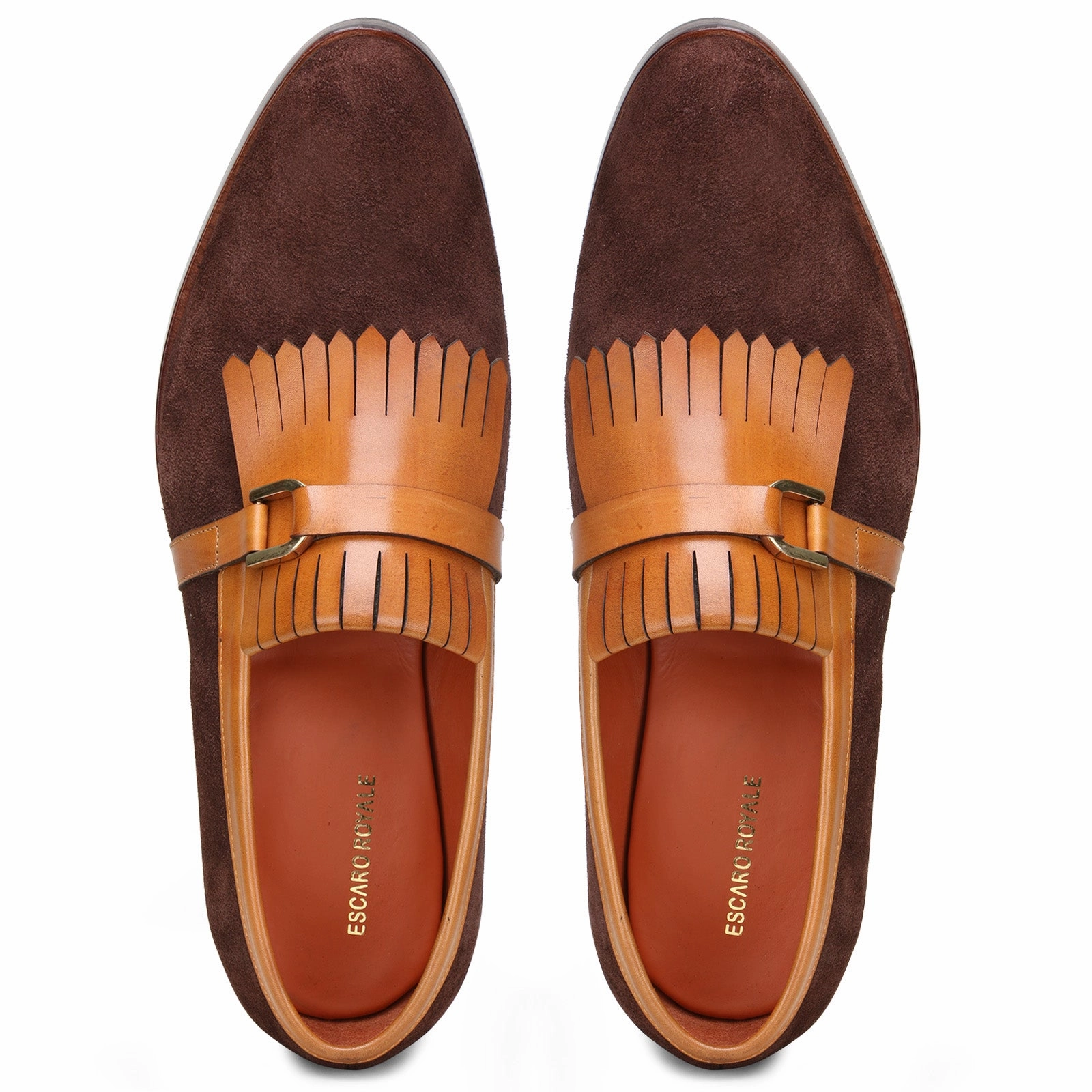 Escaro Royale Madison Buckled Kiltie Loafers in Brown