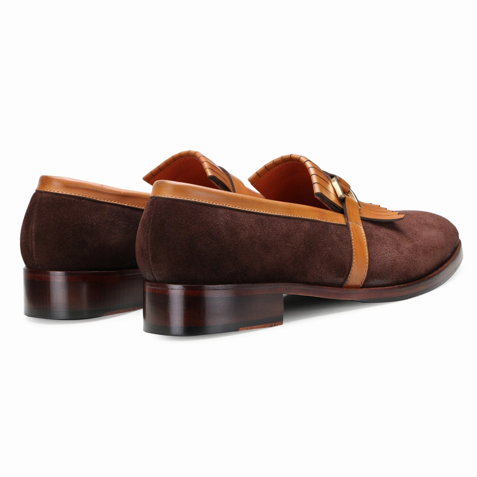 Escaro Royale Madison Buckled Kiltie Loafers in Brown