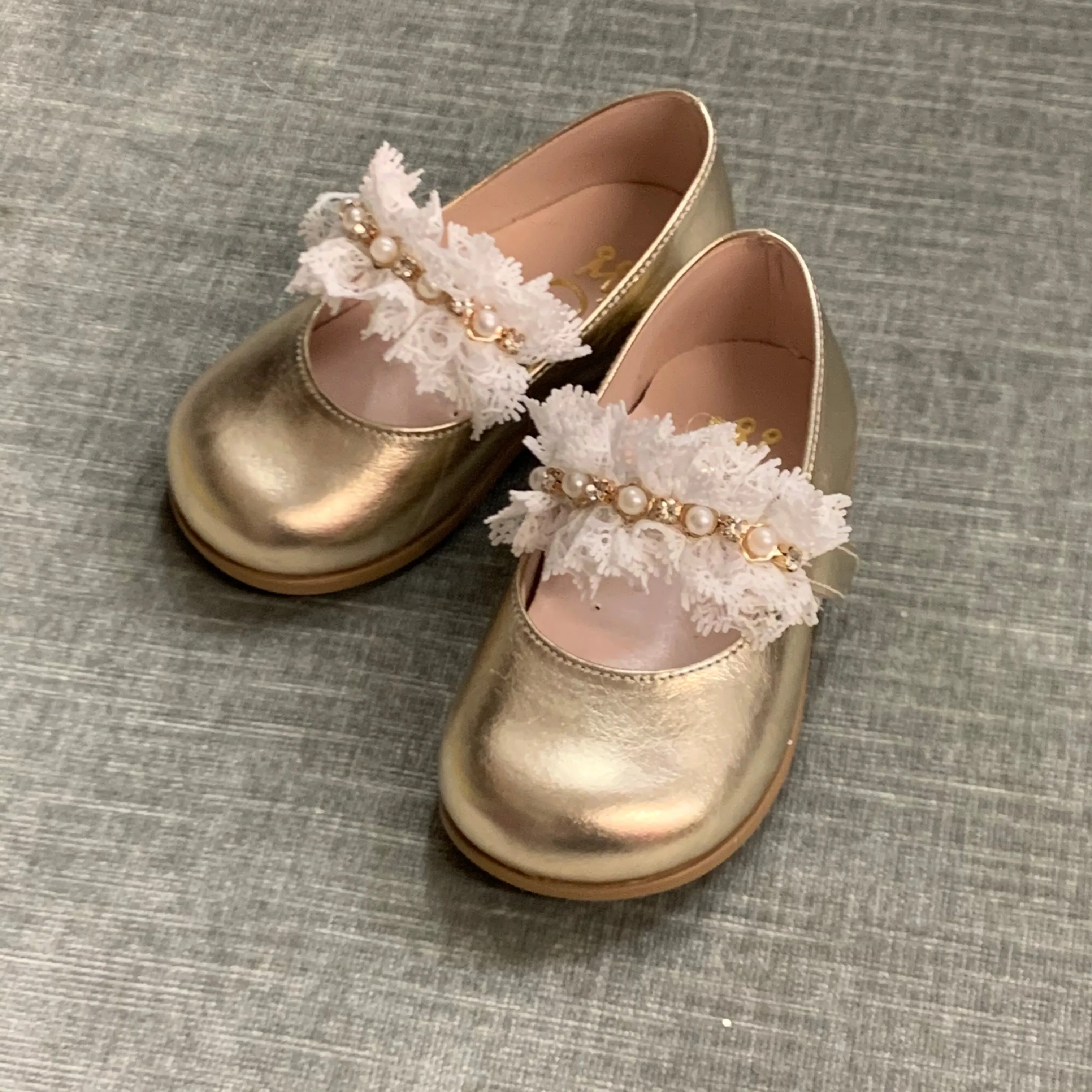 Flat Ladies Shoes Ever Kid Exclusive Gold Flat