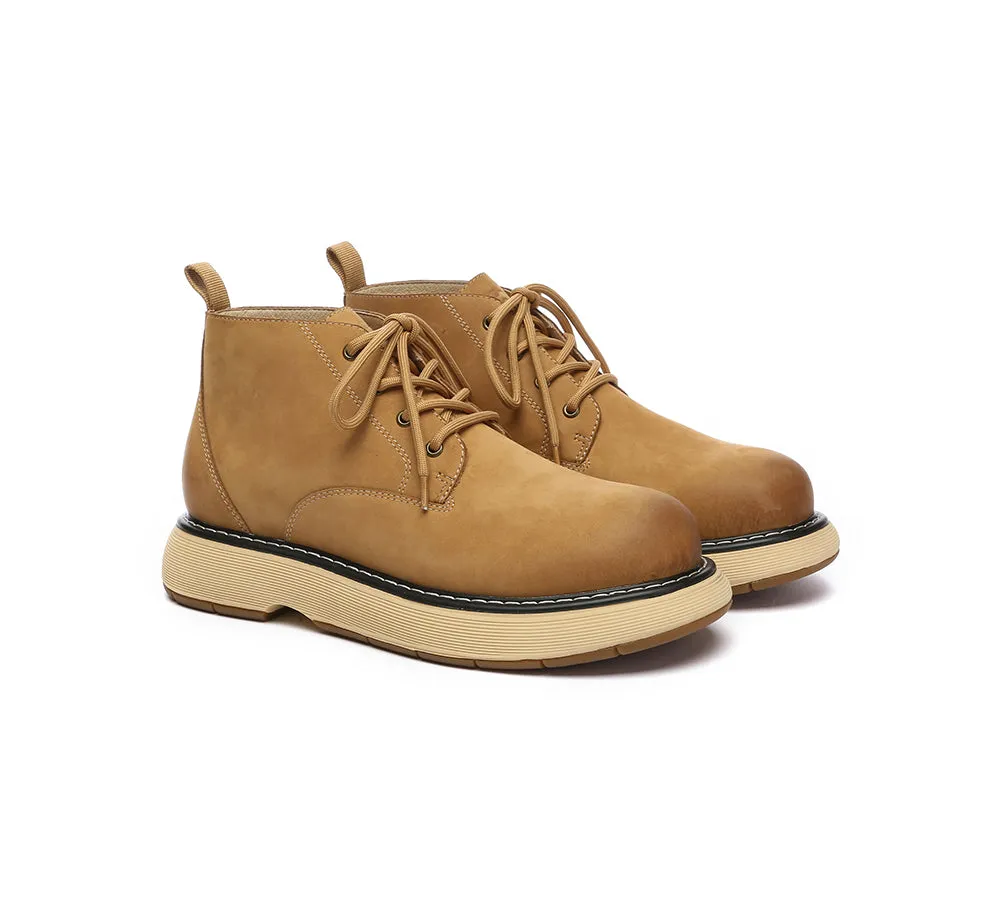 Disruptor Casual Alloy Toe Mid Work Shoe EVERAU Men Boots Leather Lace Up Casual Shoes Kaarlo