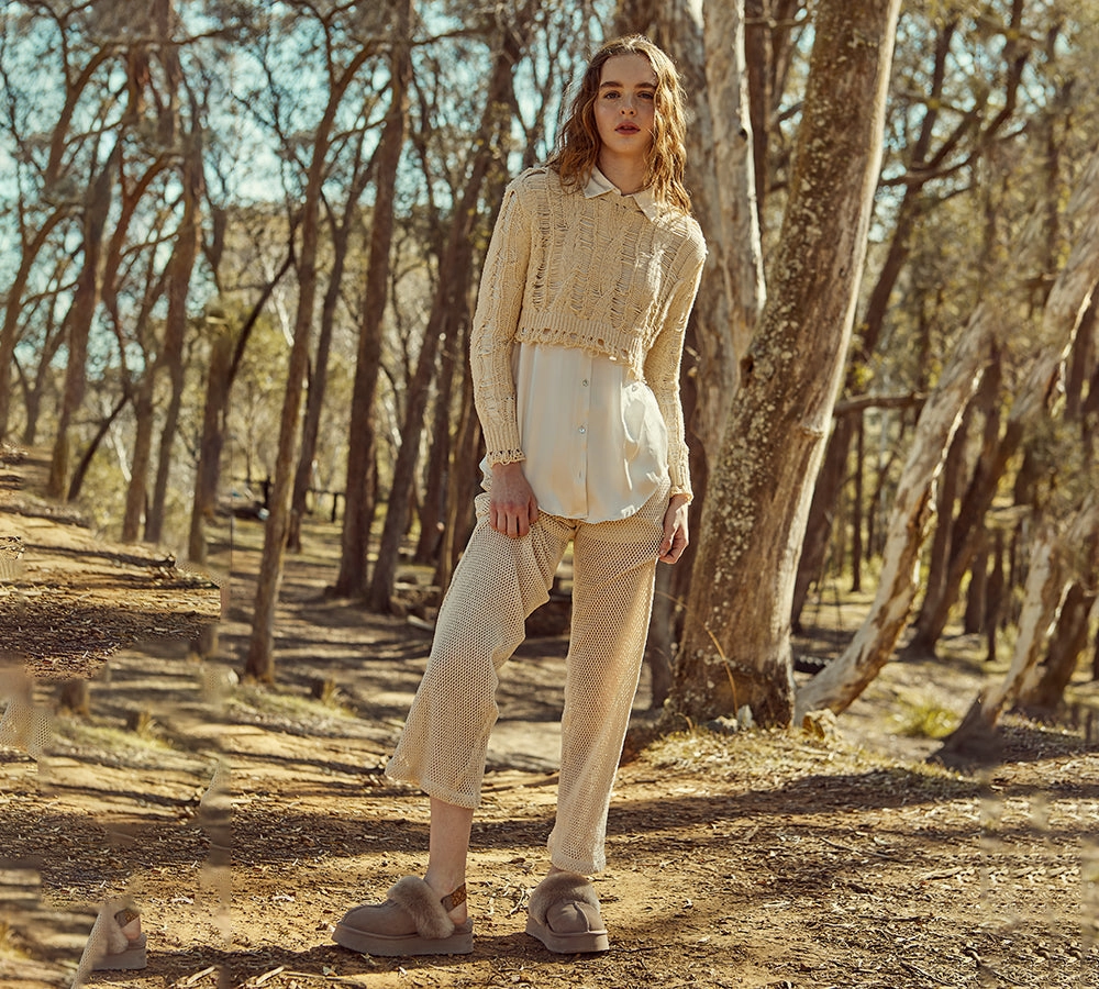 EVERAU UGG Women Removable Strap Slingback Platform Slippers Forever