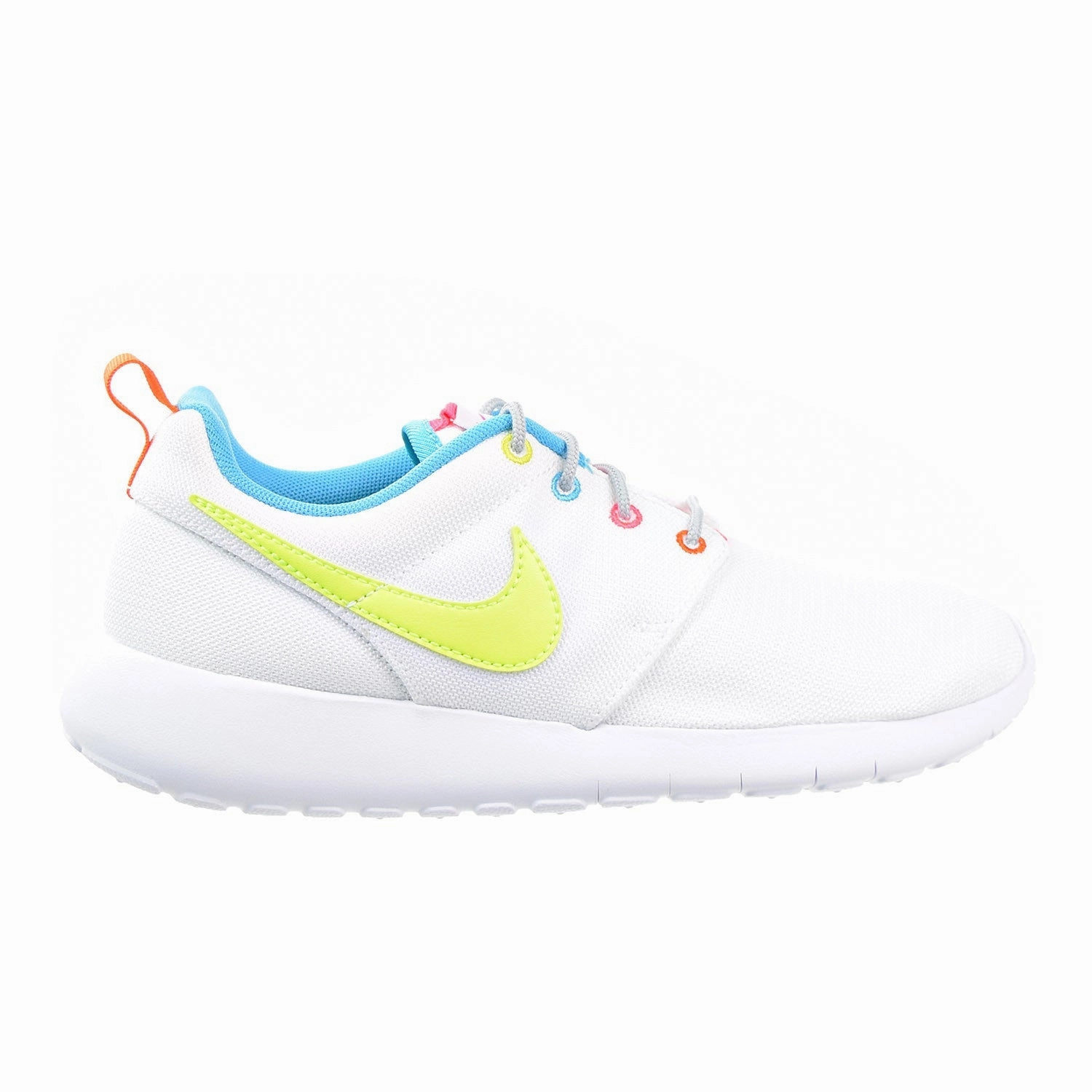 Nike Roshe Run Big Kid (GS) Shoes White/Racer Pink/Fire Pink/Volt All Terrain Running Shoes
