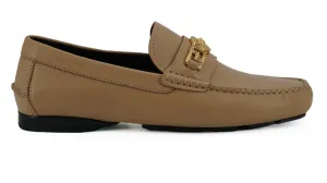 Exquisite Medusa Gold-Tone Leather Loafers Reddit Loafers