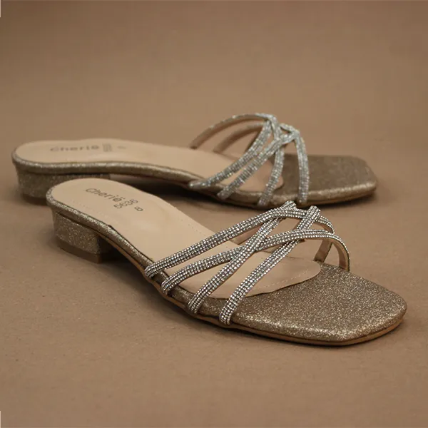 Mk Slide Golden Fancy & Stylish Slippers for women