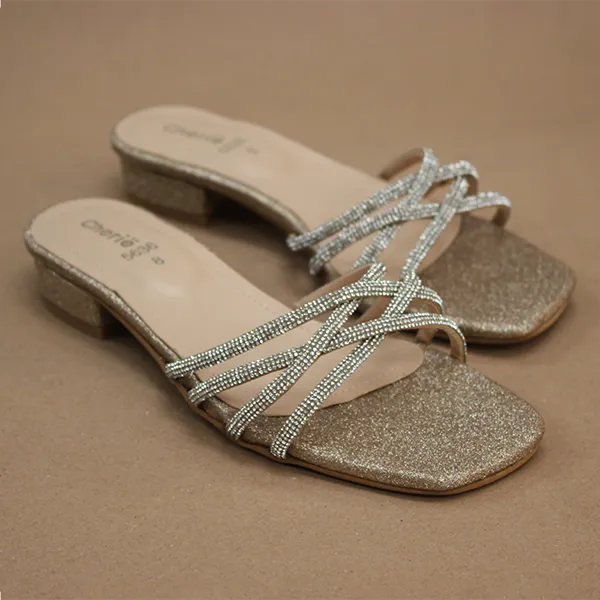 Golden Fancy & Stylish Slippers for women Sparkly Ballet Slippers