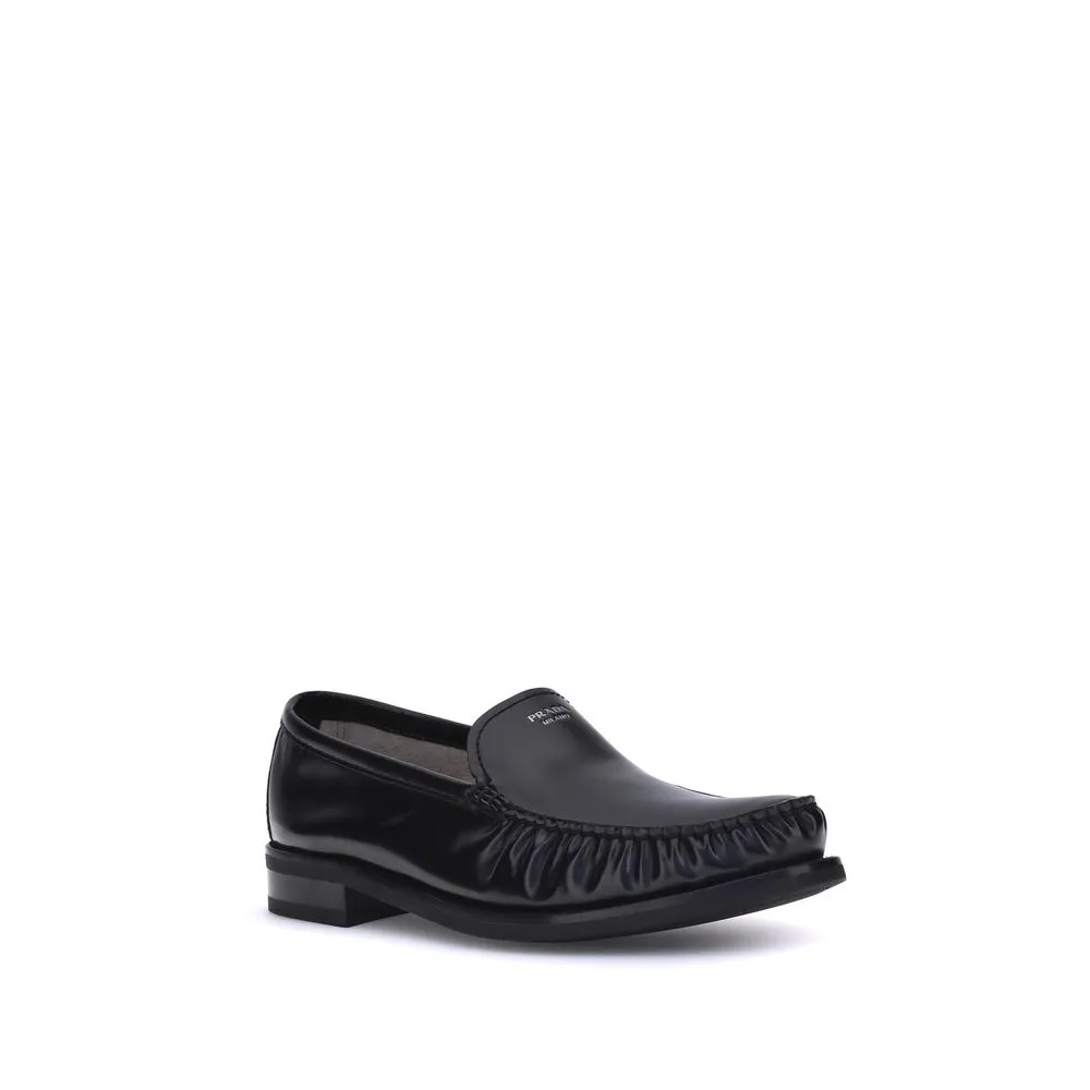 Aerosole Loafers Prada Black Calf Leather Bos Taurus Slip-On Loafers