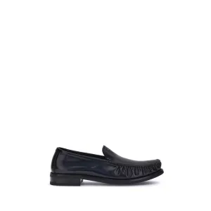 Prada Black Calf Leather Bos Taurus Slip-On Loafers Johnston And Murphy Loafers