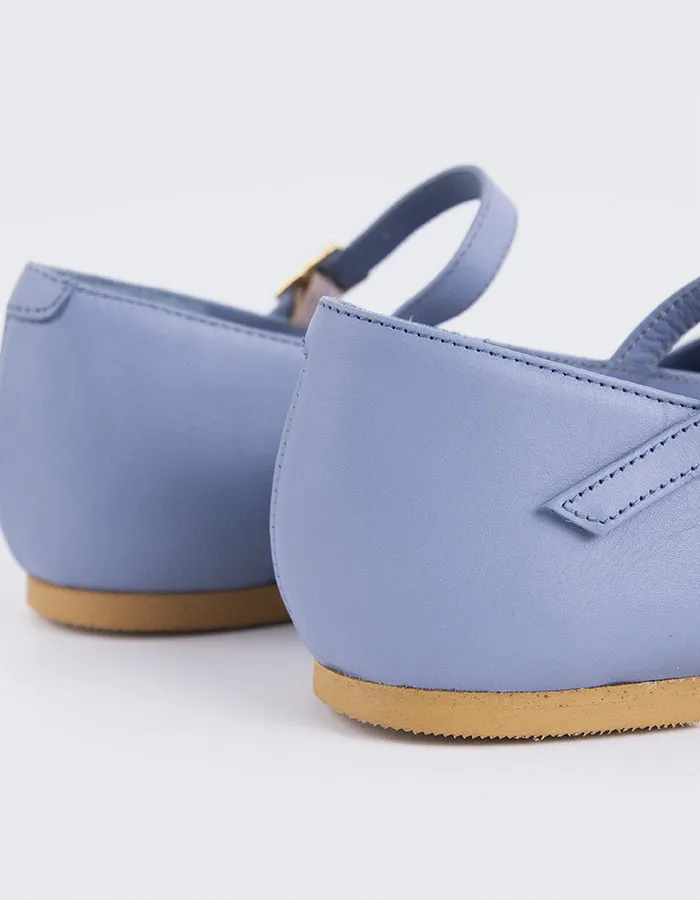 Reubena Blue Leather Best Supportive Shoes For Flat Feet