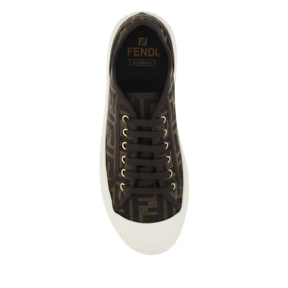 Fendi Brown Polyamide Low Top Sneakers Best Treadmill Walking Shoes For Flat Feet