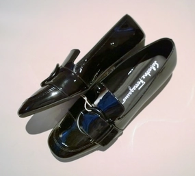 Alfani Loafers Ferragamo Bonnie Black Patent Buckle Loafers Flats Shoes Bessie New in Box