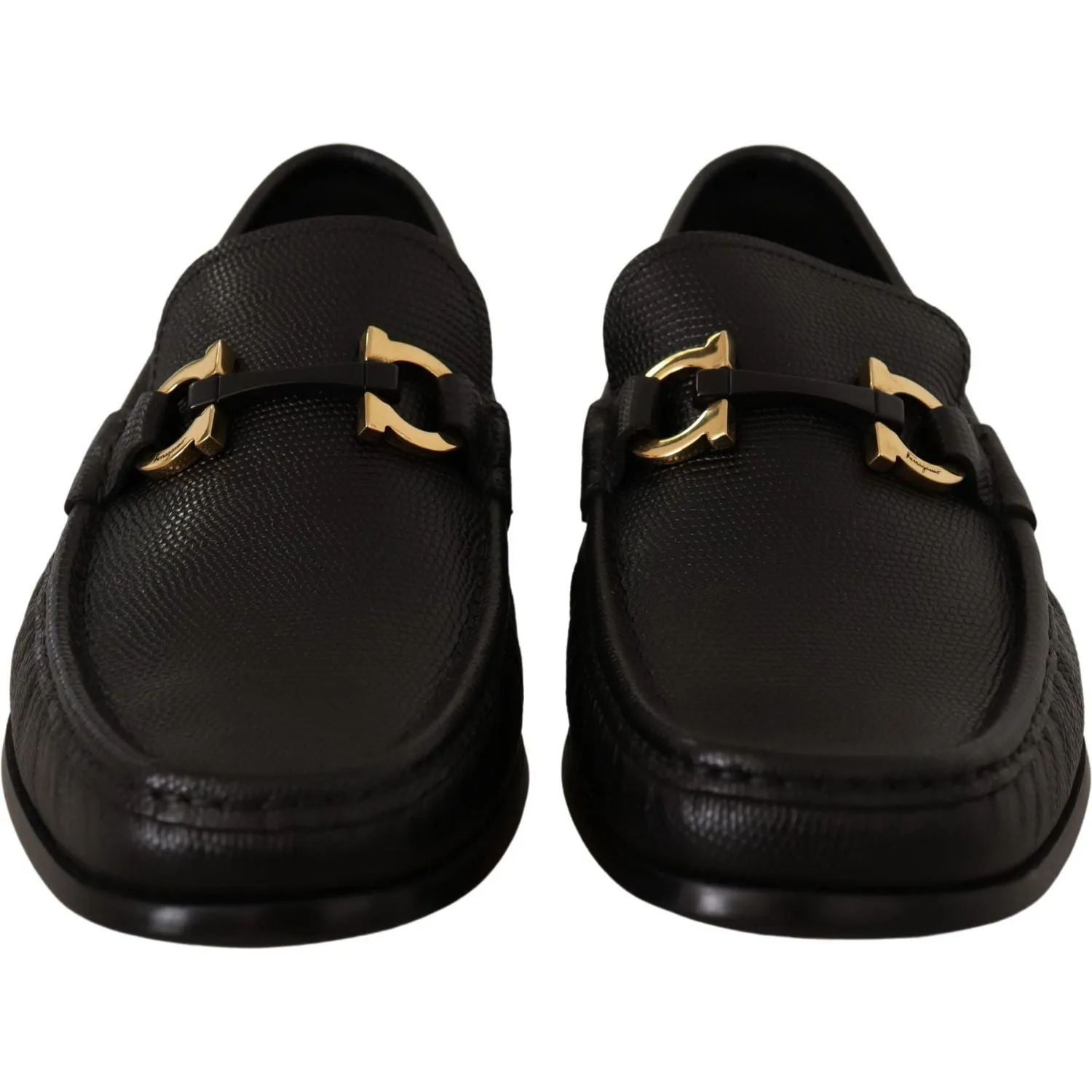 Loafers With Back Open Salvatore Ferragamo Elegant Black Calf Leather Loafers