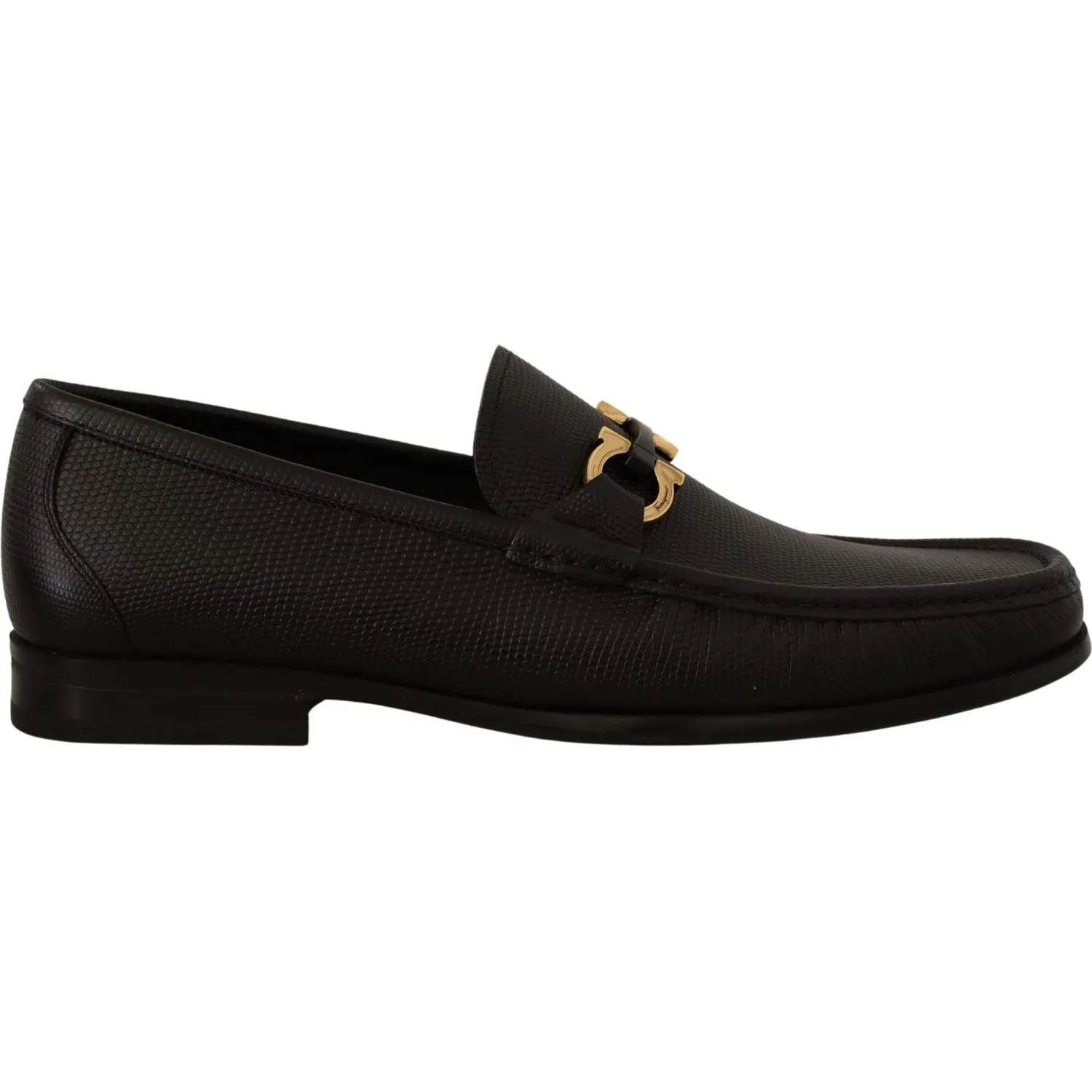 Loafers Bamboo Salvatore Ferragamo Elegant Black Calf Leather Loafers