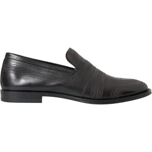Dolce & Gabbana Black Brown Leather Loafer Men Dress Shoes Wide Leg Jeans With Loafers