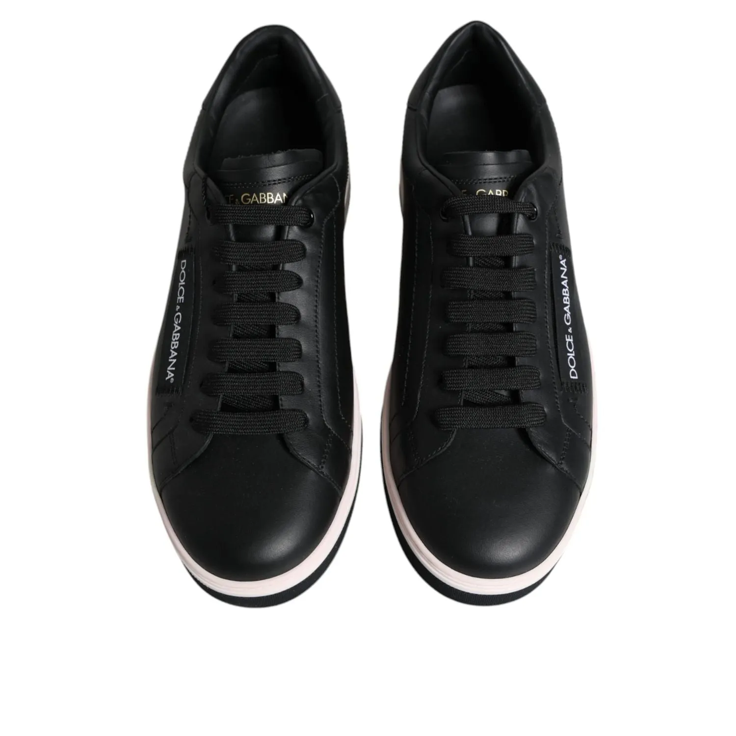 Best Sneakers For Walking And Running Dolce & Gabbana Black Leather Low Top Men Sneakers Shoes