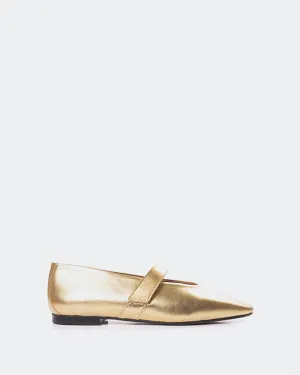 Flordeliz Champagne Metallic Perspex Flat Shoes
