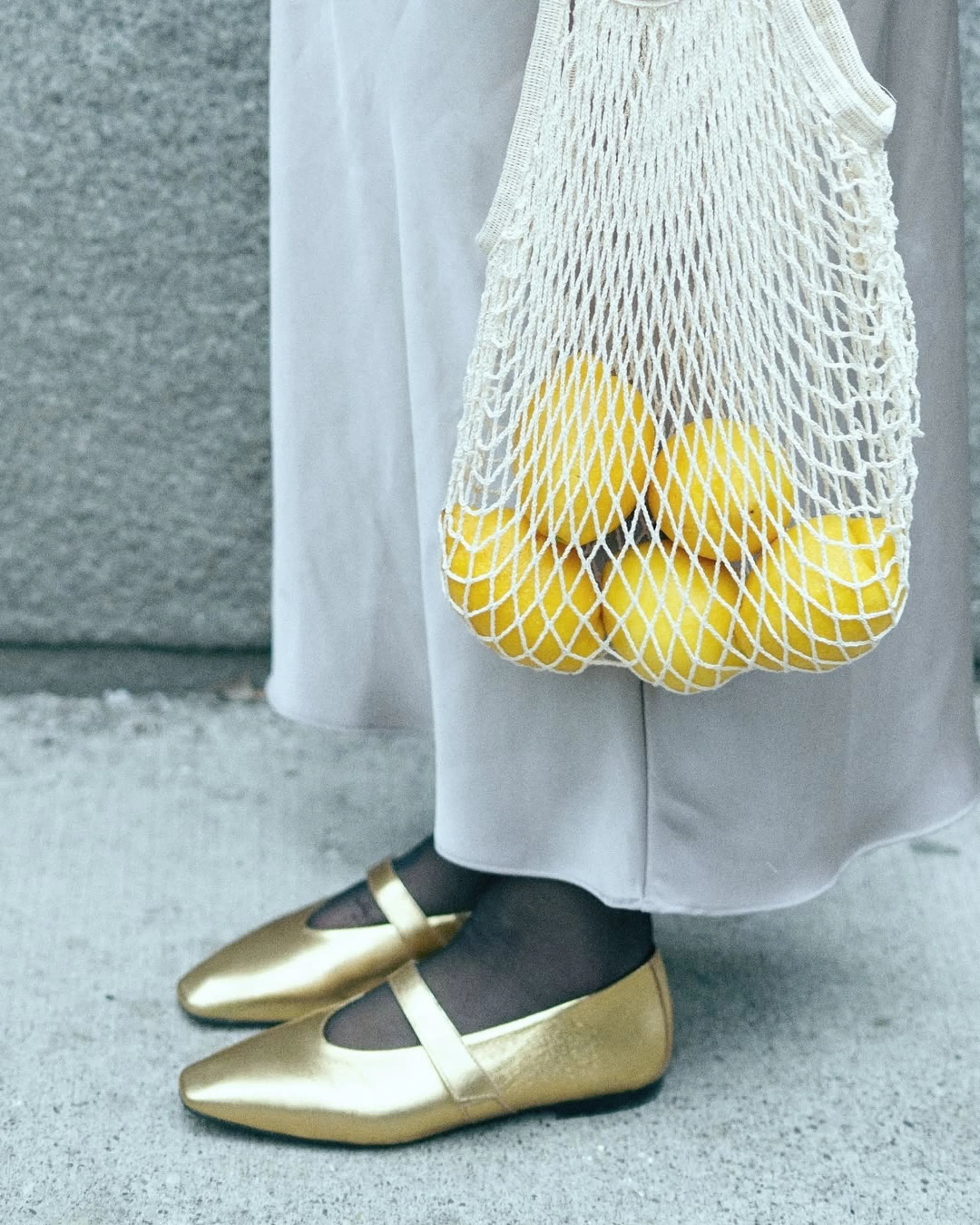 Ballet Flat Wedding Shoes Flordeliz Champagne Metallic