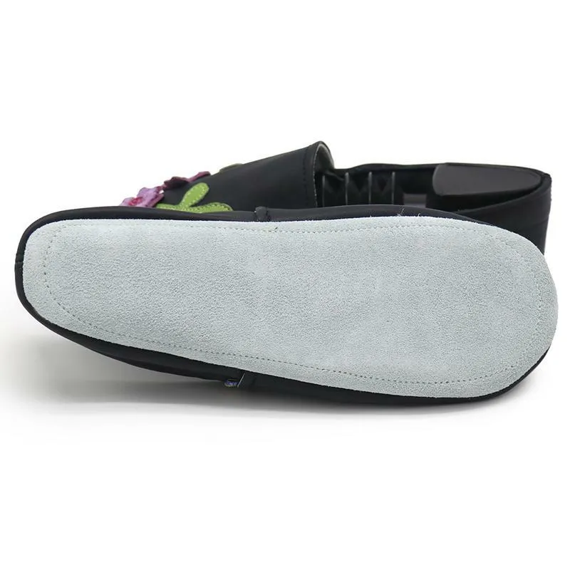 Flower black Women Slippers Espadrille Slide Sandals