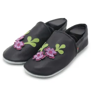 Personalized Slides Flower black Women Slippers
