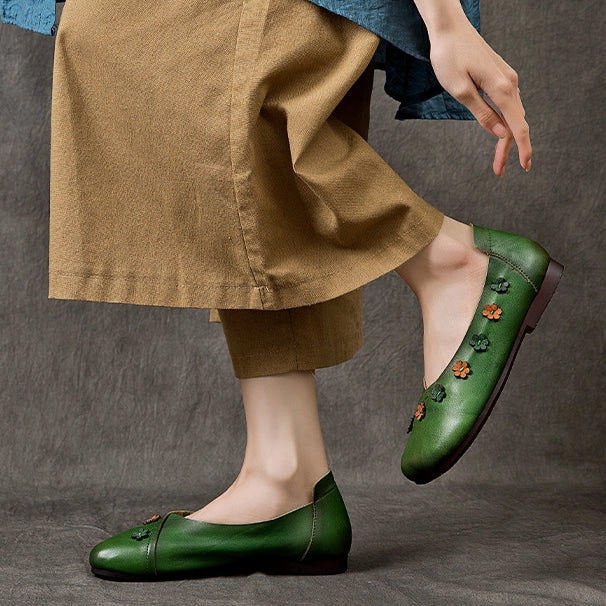 Flower Accents Comfortable All-match Flat Peas Shoes Liners For Flats