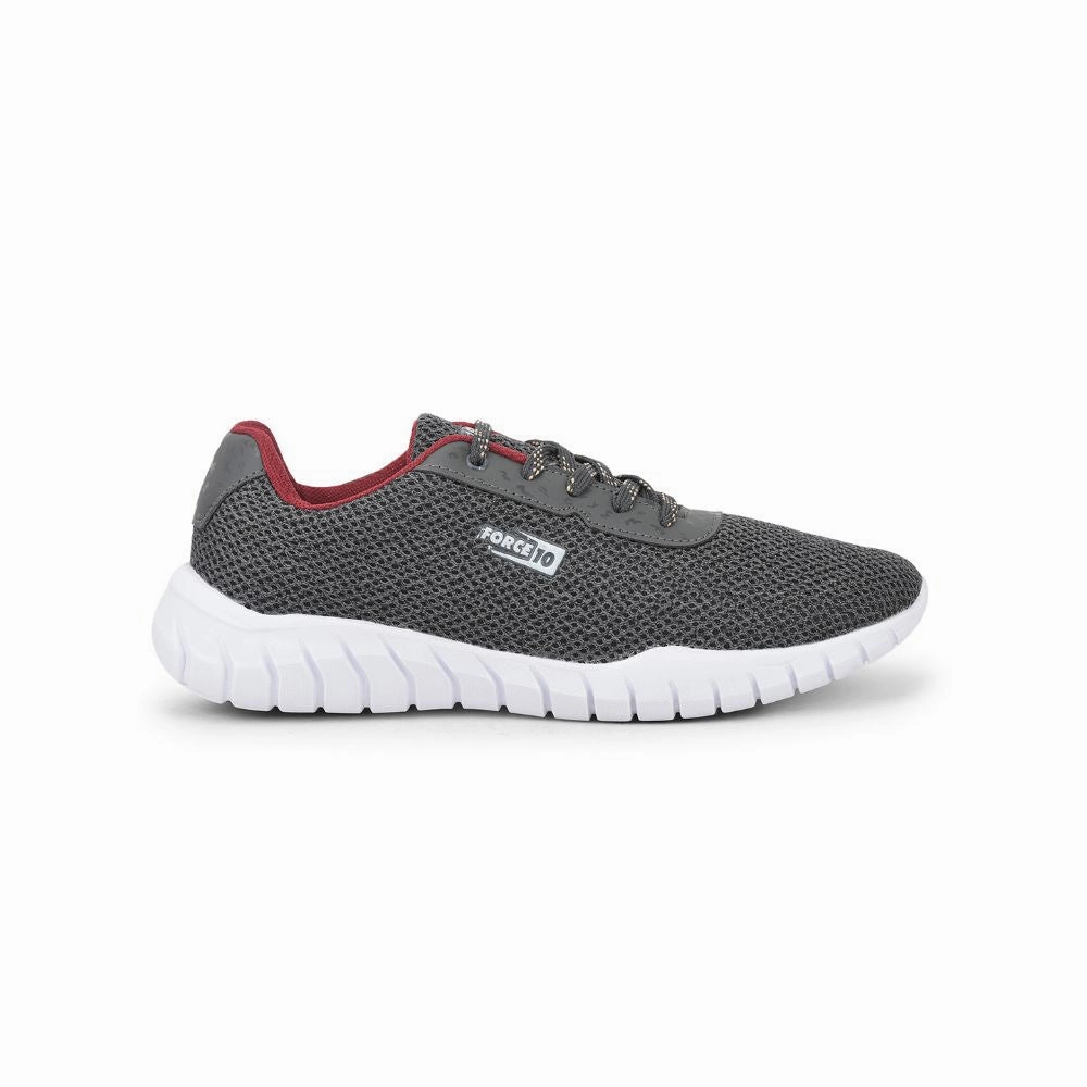 Running Lifting Shoes Force 10 Sports Lacing Shoes For Men (Grey) GARRICK-E By Liberty
