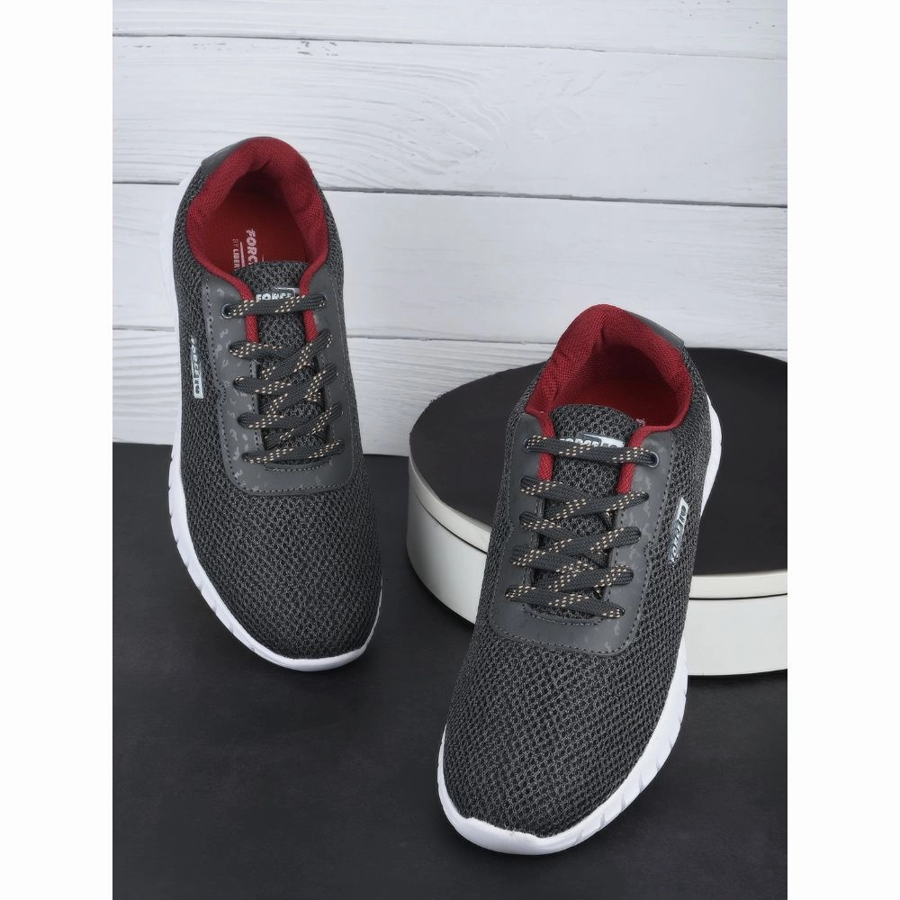 Glycerin Gts 21 Supportive Running Shoe Force 10 Sports Lacing Shoes For Men (Grey) GARRICK-E By Liberty