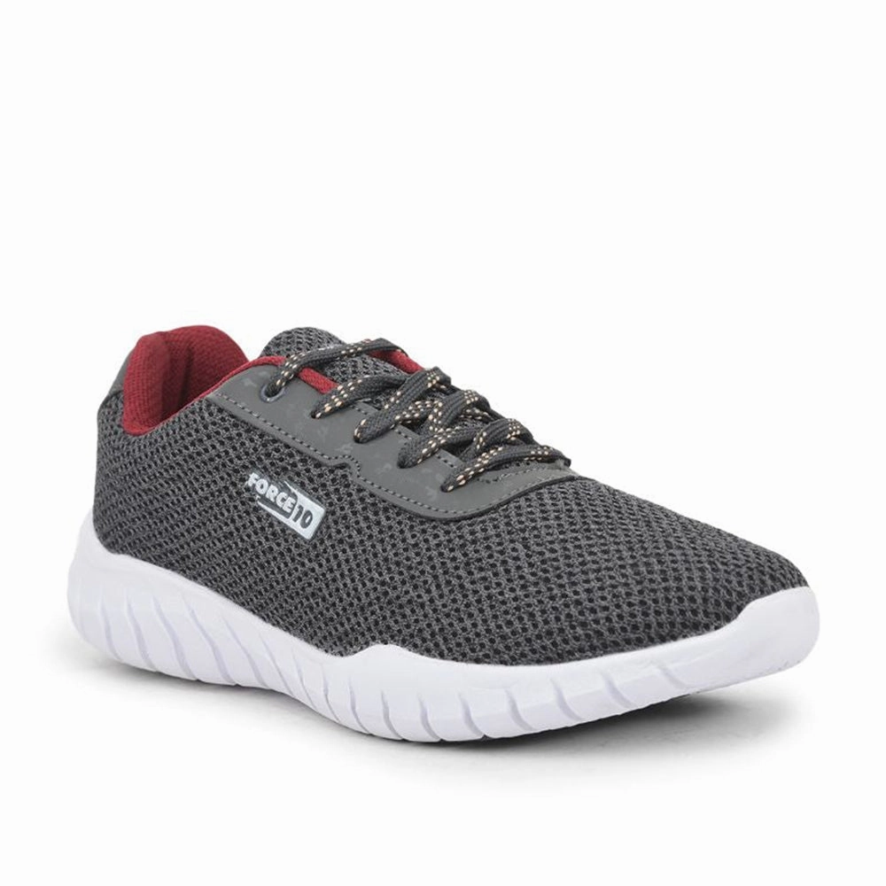 Force 10 Sports Lacing Shoes For Men (Grey) GARRICK-E By Liberty Stability Running Shoes