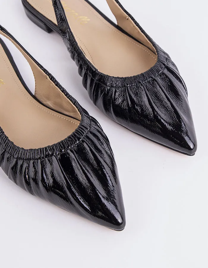 Flat Sole Shoes For Gym Fransy Black Leather