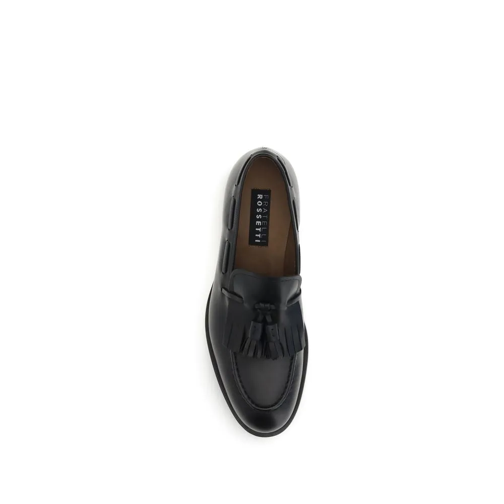 Fratelli Rossetti Black Calf Leather Bos Taurus Slip-On Loafers Ferragamo Sport Loafers