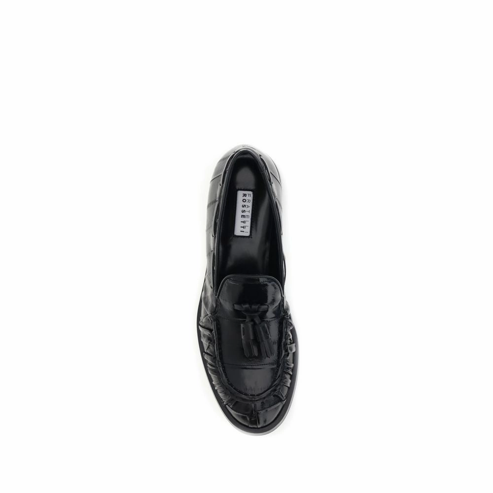 Fratelli Rossetti Black Rubber Slip-On Loafers Deer Stag Loafers