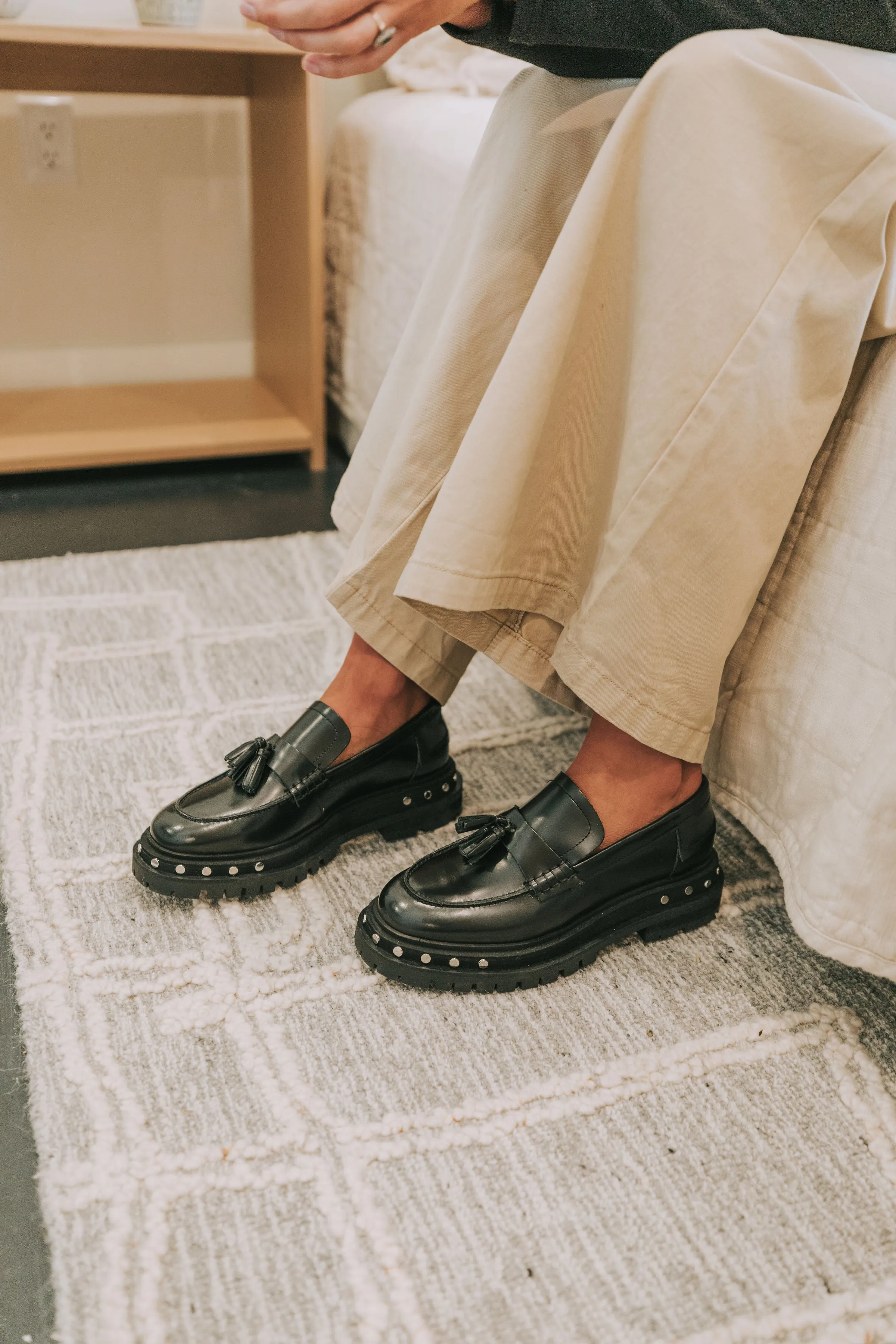 Block Heel Loafers FREE PEOPLE - Teagan Tassel Loafer