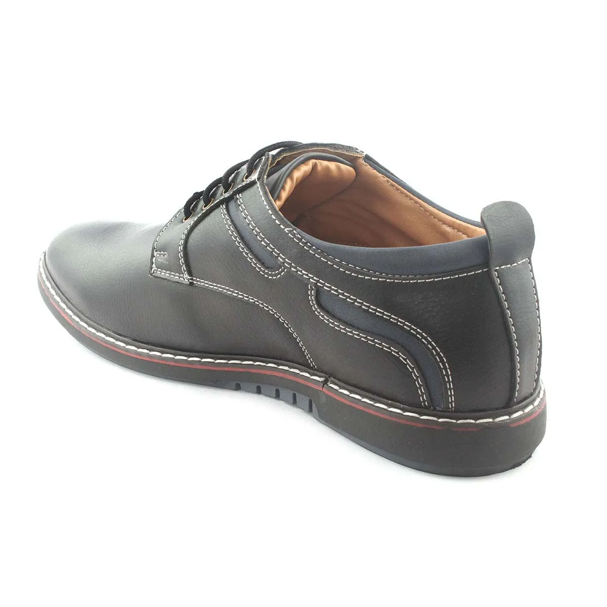 Black Modish Lace-Ups Smart Casual Boat Shoes