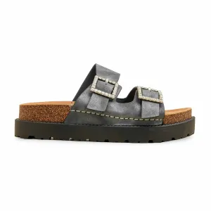 Grey Formal Slipper For Women PU0392 Rawhide Slippers