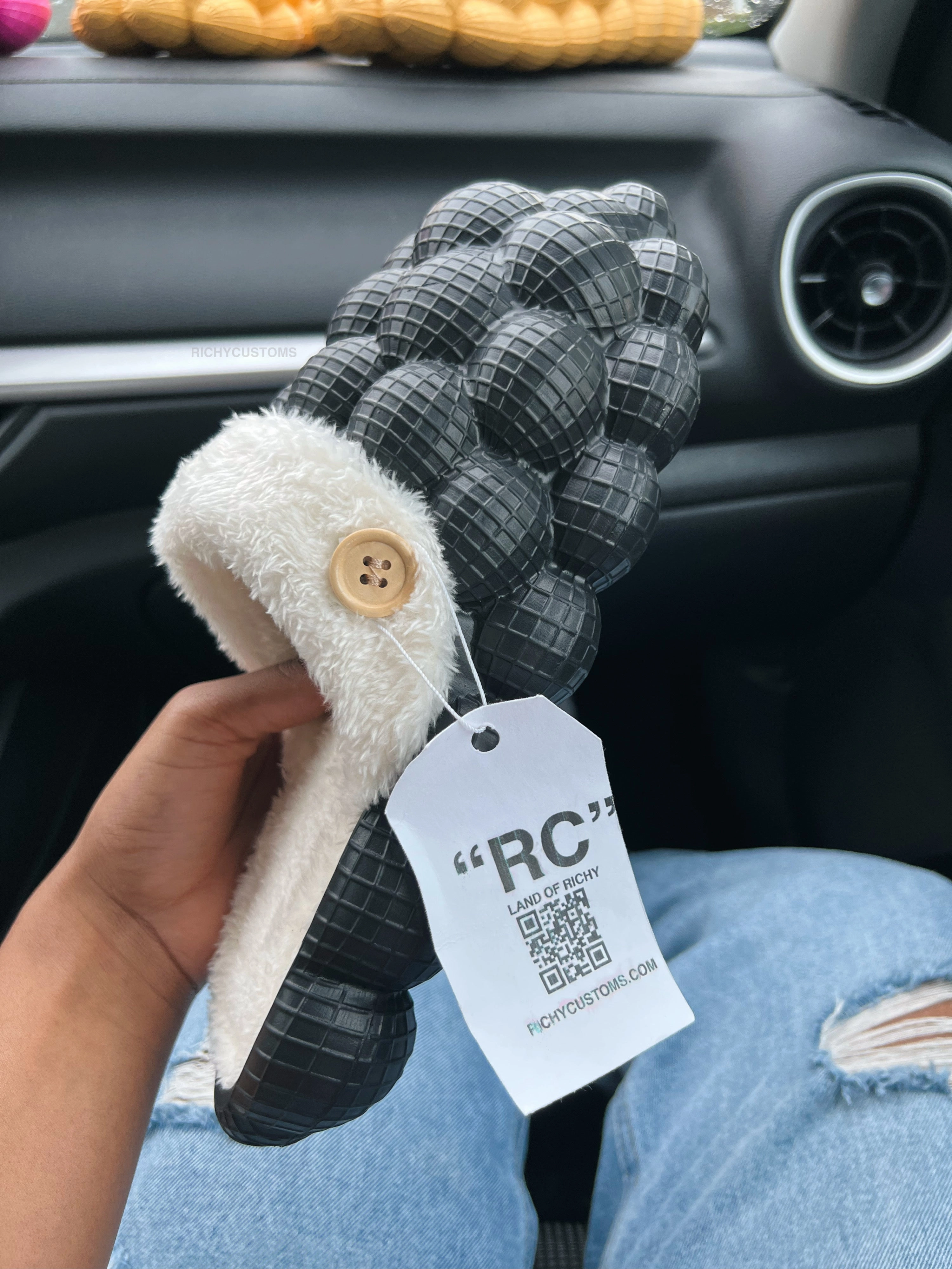 Richy PUFFS Ball Slippers Black  X  "COZY" Brown Ugg Slippers Platform