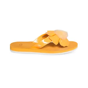 3 Inch Wedge Flip Flops UGG Poppy Orange Zinnia Flip Flops - Women's