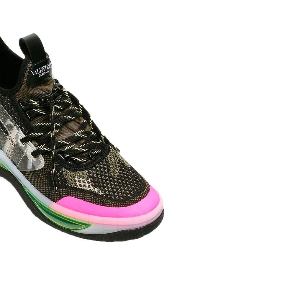 Valentino Garavani Black Fabric Athletic Sneakers Maison Margiela Tabi Sneakers