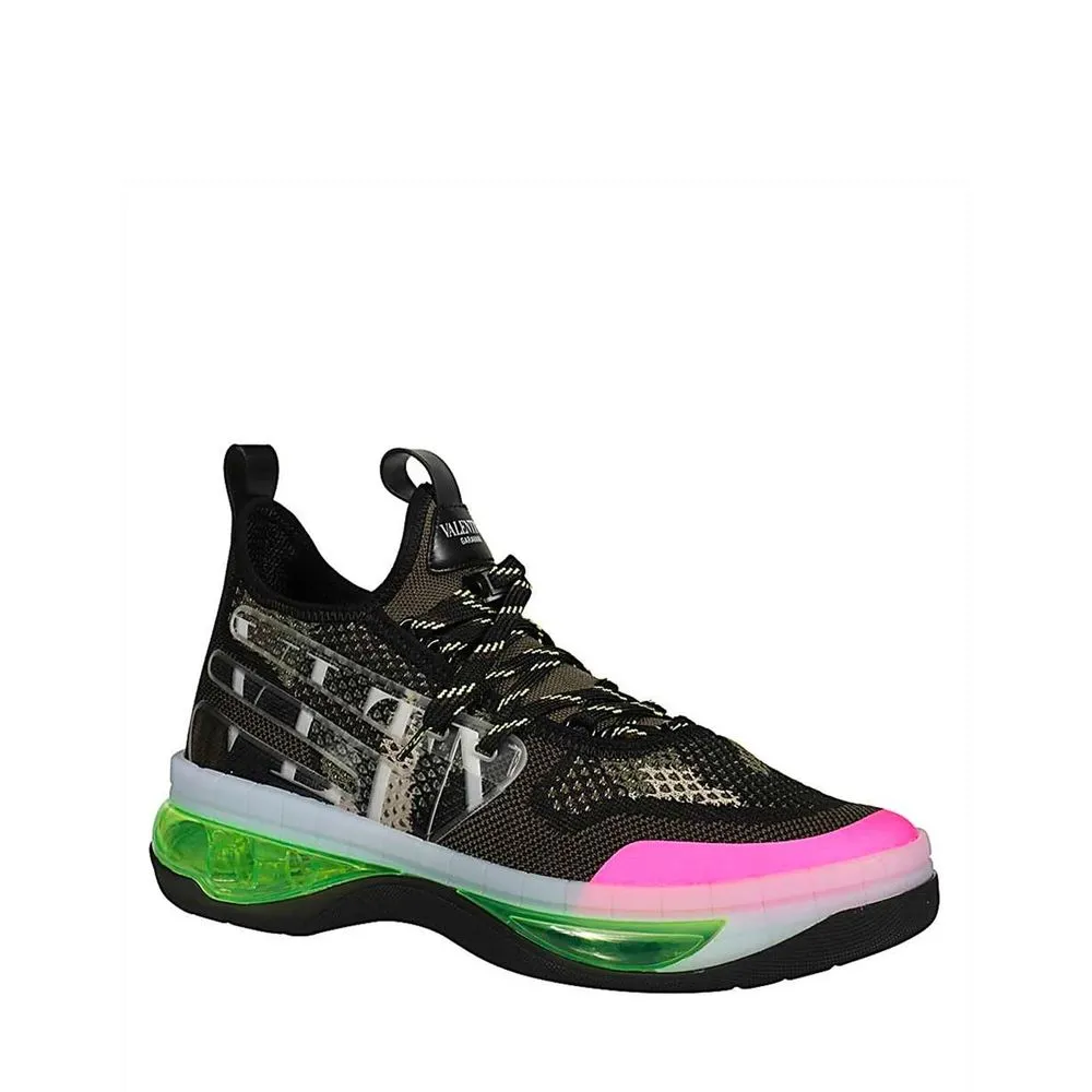 Power Ranger Sneakers Valentino Garavani Black Fabric Athletic Sneakers