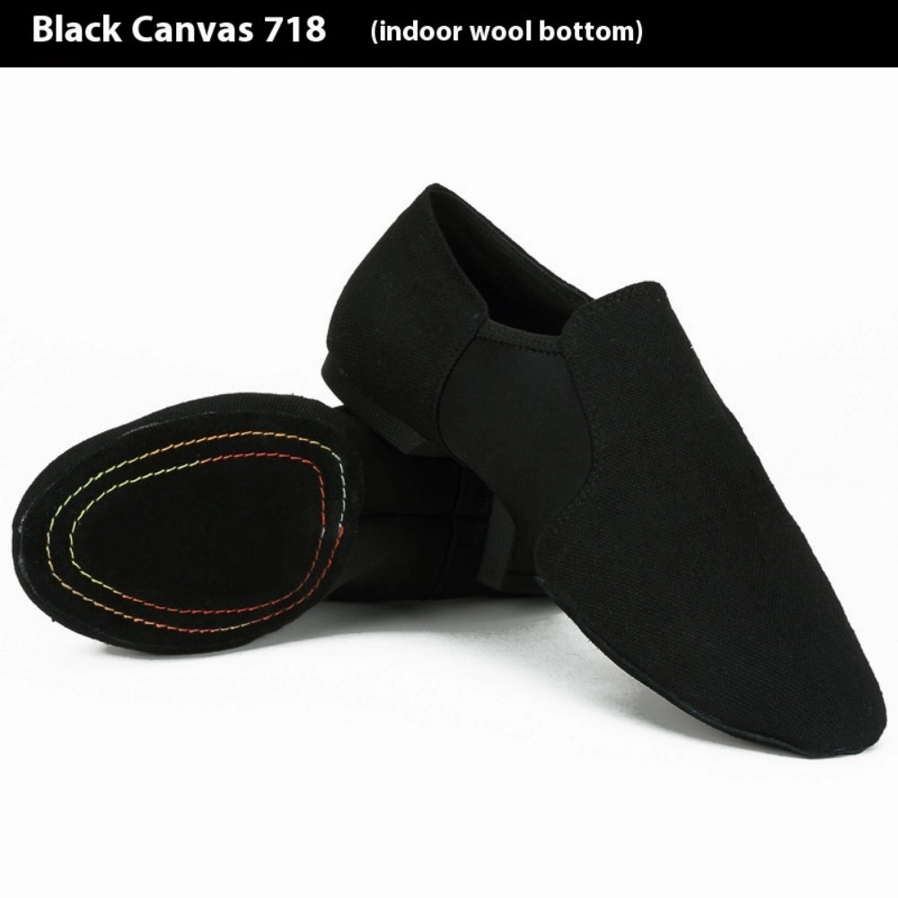 Soft Sole Dance Shoes - Black Canvas Guy Ballet Shoes with Unisex Flat Stretch for Women Men & Children