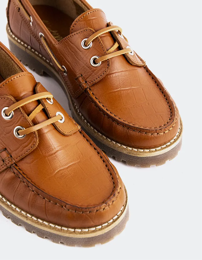 Soloviere Loafers Gaia Chestnut Croco