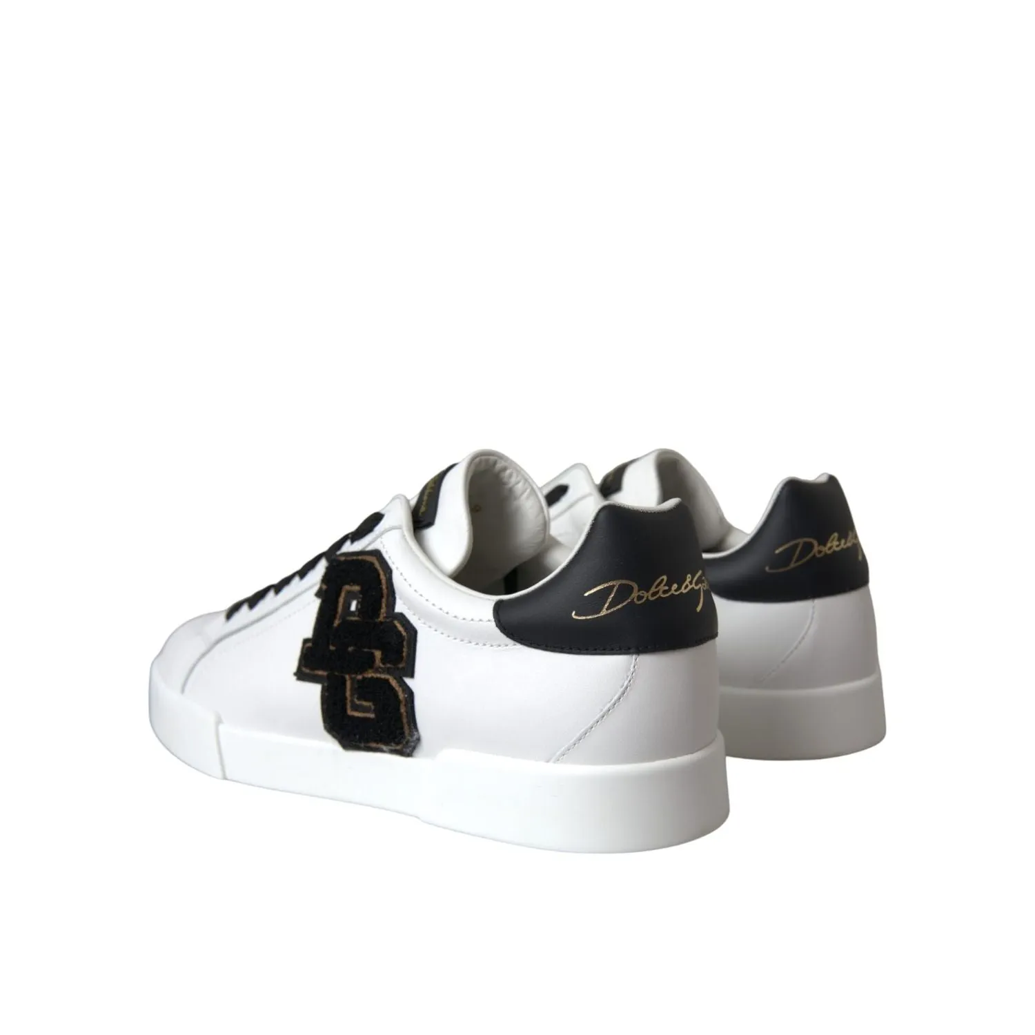 Celebrity Sneakers Dolce & Gabbana White Leather DG Logo Casual Low Top Sneakers Shoes