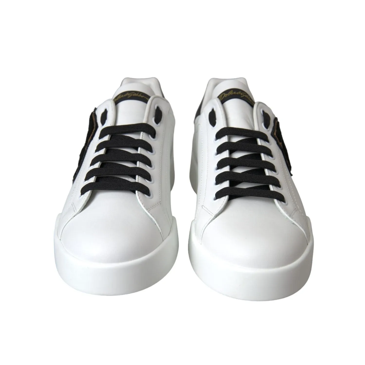 Dolce & Gabbana White Leather DG Logo Casual Low Top Sneakers Shoes Skinny Jeans With Sneakers