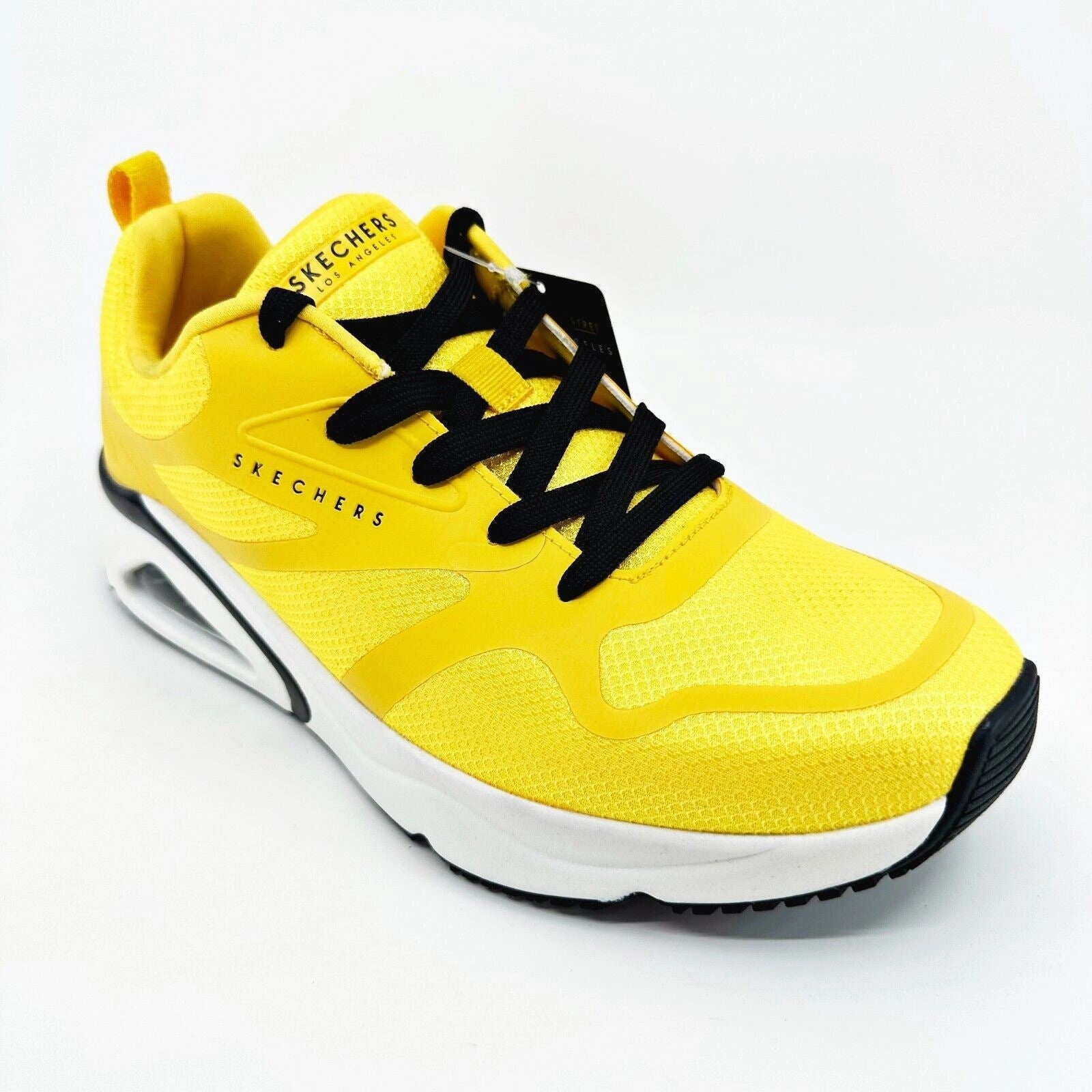 Skechers Tres Air Revolution Airy Yellow Mens Air Cooled Sneakers Best Distance Running Shoes