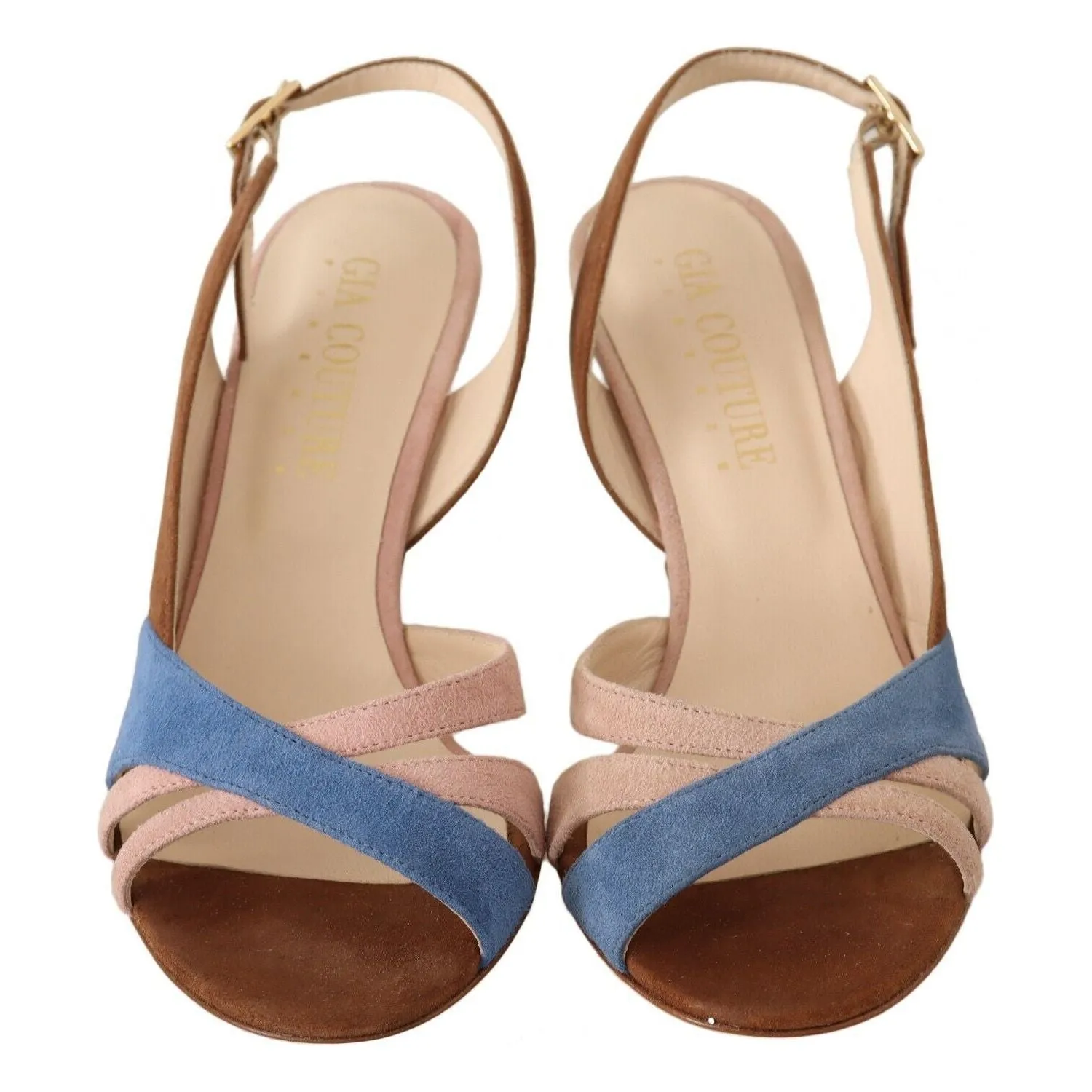 Sandals Arch Support GIA COUTURE Multicolor Suede Leather Slingback Heels Sandals Shoes