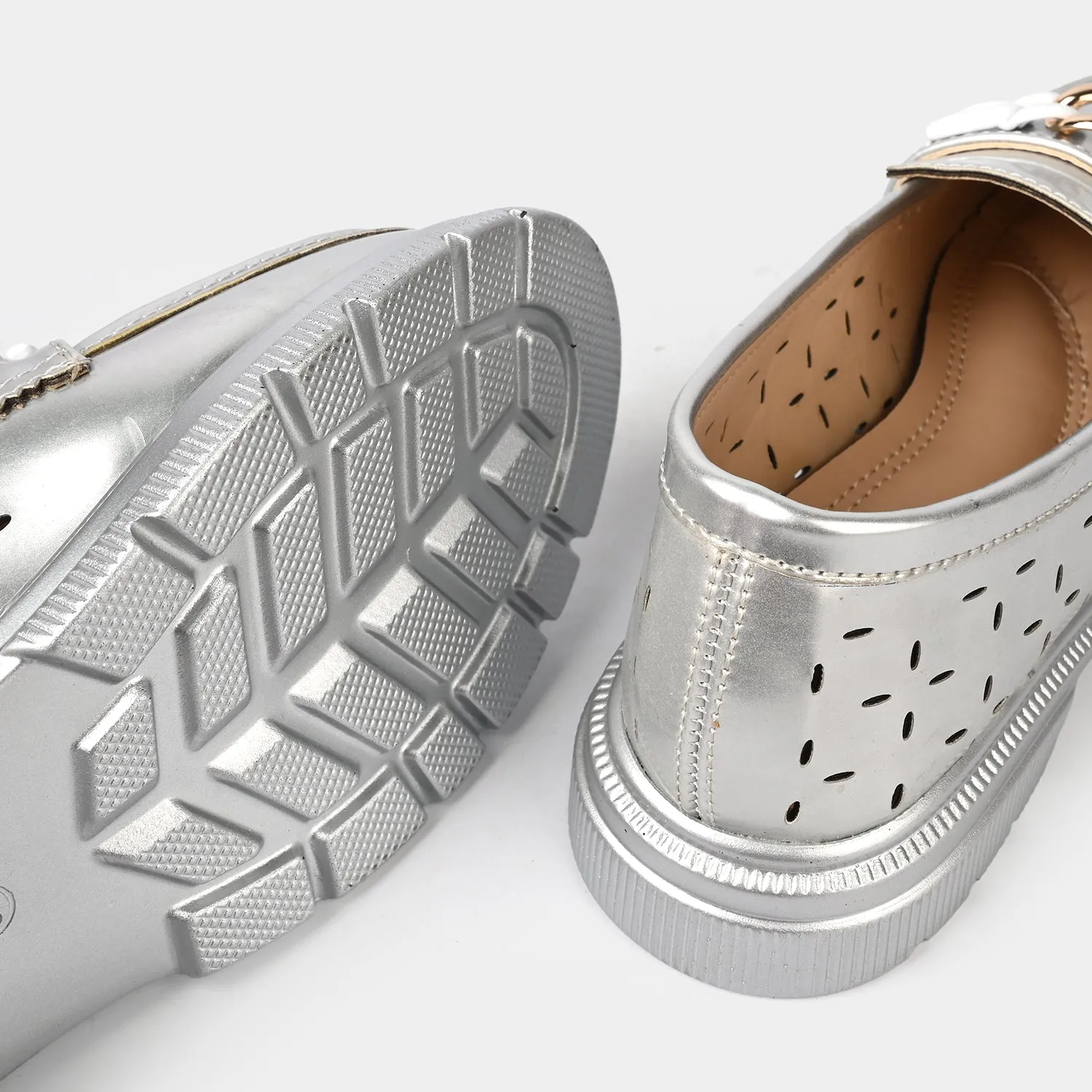 Girls Loafer ZP-072-SILVER Randolph Loafers