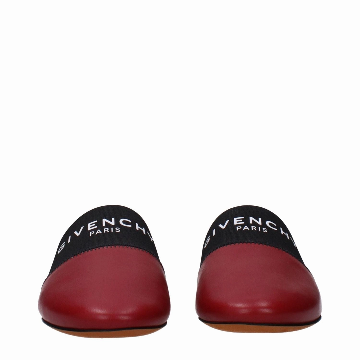 Givenchy Red Leather Slippers Arch Support Slide Sandals